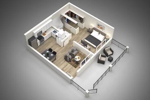 1 bed 1 bath C at Presidio Palms Apartments, Tucson, AZ